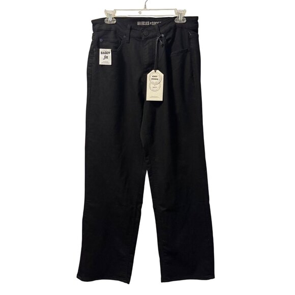 Articles Of Society Black Baggy Knit Denim Jeans Womens Size 30/32 Jeans. NWT - Picture 1 of 12
